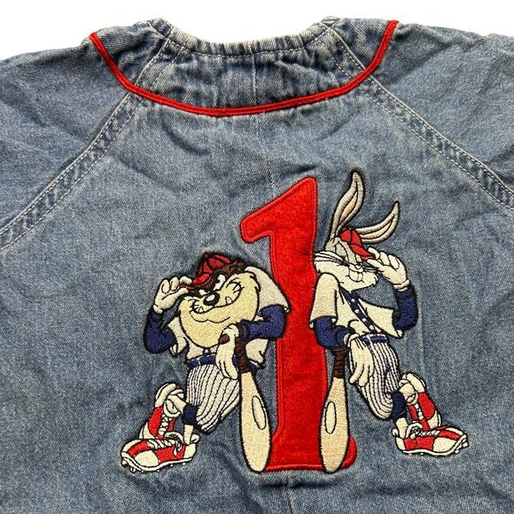 All Star Looney Tunes 90’s Baseball No. 1 Baby Romper - Picture 3 of 7